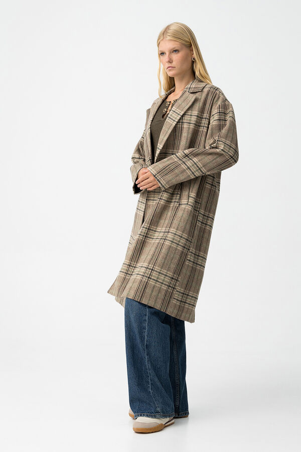 Tiffosi Sobretudo longo com estampado xadrez estampado