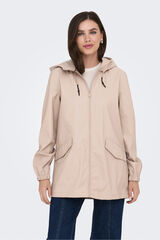 JDY Chubasquero con capucha beige