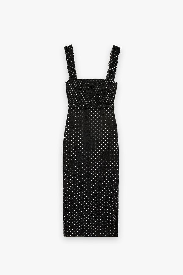 Koton Vestido midi de lunares negro