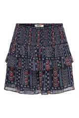 Only Falda corta con lurex azul