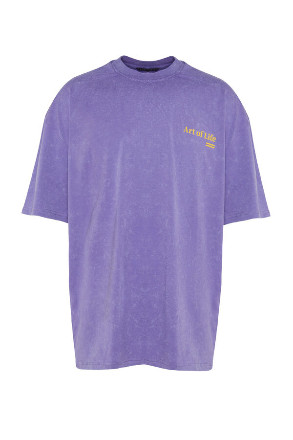 Trendyol Camiseta oversize manga corta morado/lila