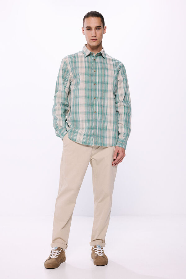 Springfield Camisa xadrez xadrez camel