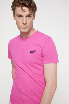 Springfield T-Shirt aus Bio-Baumwolle mit Logo Essential rosa
