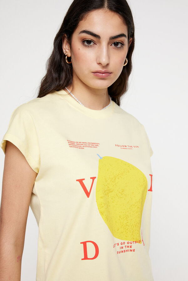 Springfield Camiseta oversize estampada amarillo
