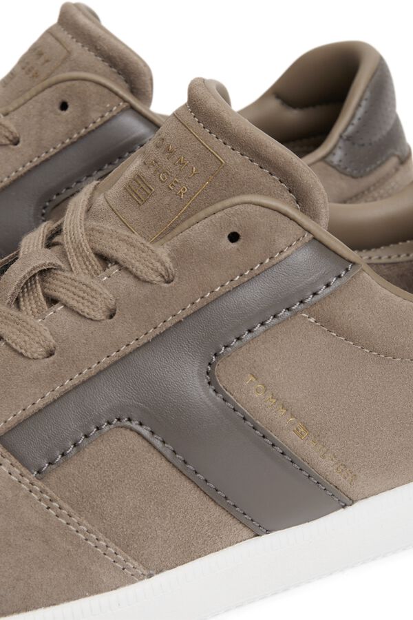 Tommy Jeans Leather panelled casual sneaker nude