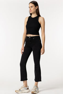 Springfield Megan Cropped Flare High Rise Jeans black