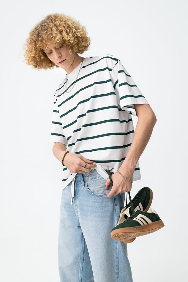 Tiffosi Young Camiseta rayas relaxed white