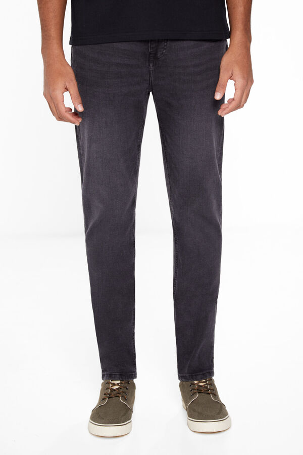 Springfield Jeans slim noir délavé demi gris