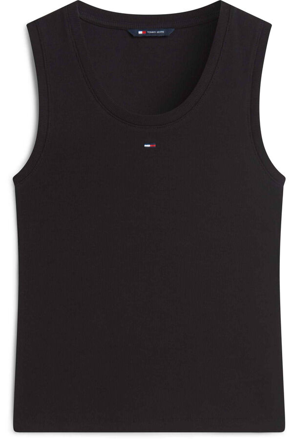 Tommy Jeans T-shirt slim de al&ccedil;as preto