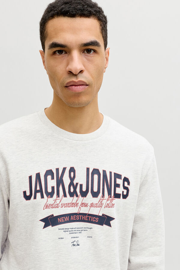 Jack & Jones Sudadera logo grande blanco