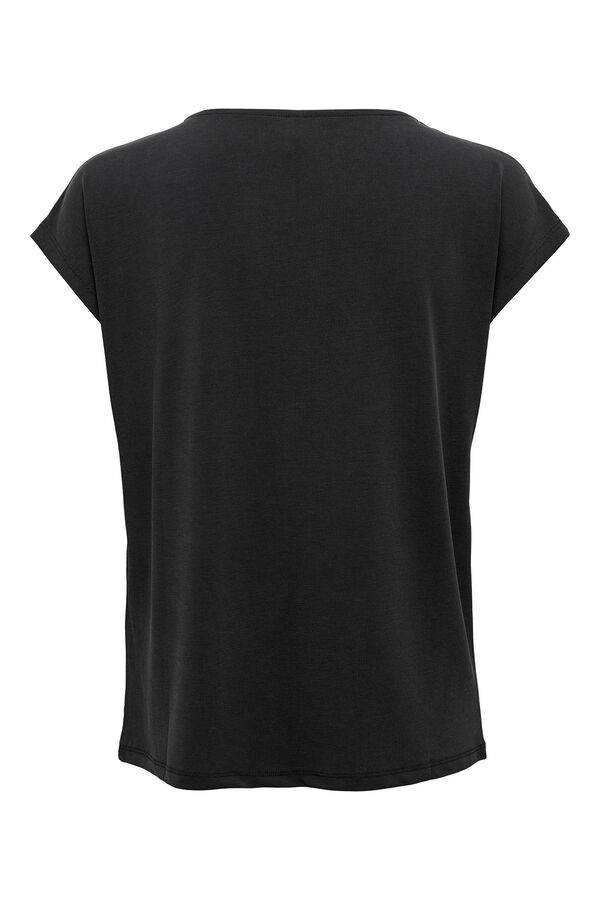 Springfield T-Shirt kurze Ärmel Modal schwarz