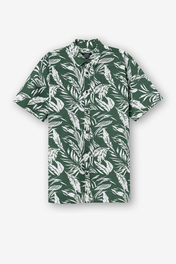 Springfield Regular fit printed shirt green