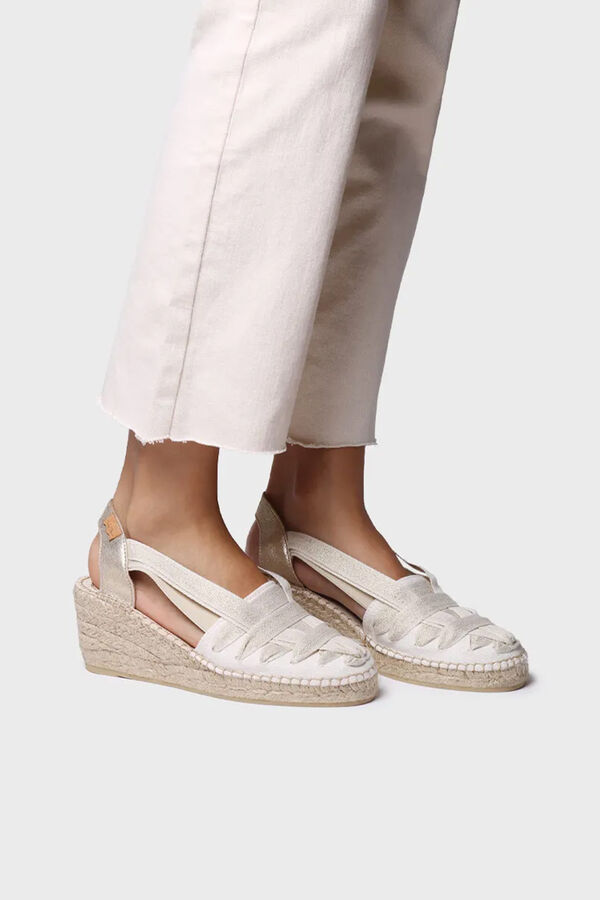 Toni Pons stockings wedge espadrille with webbing beige
