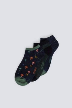 Springfield 3-pack palm tree print ankle socks