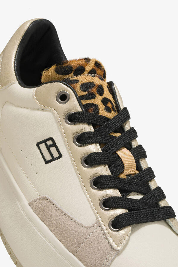 D. Franklin T&ecirc;nis de chinelos de quarto com estampado de leopardo bege