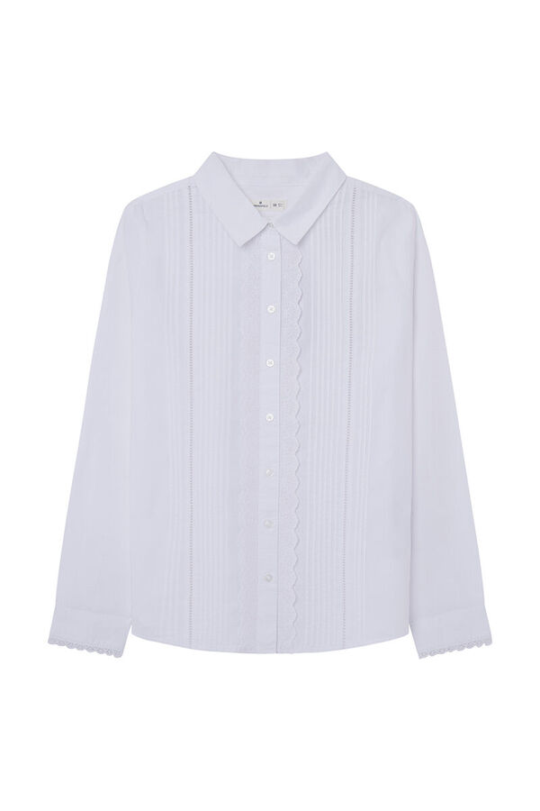Springfield Schiffli poplin blouse  white