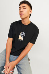 Springfield Relaxed fit cotton T-shirt black