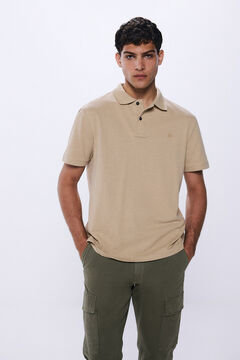 Springfield Piqué -Poloshirt mit regular fit Passform camel