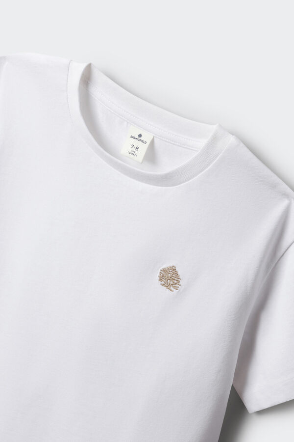 Springfield Kids Osnovna majica kratkih rukava za dečake Bela