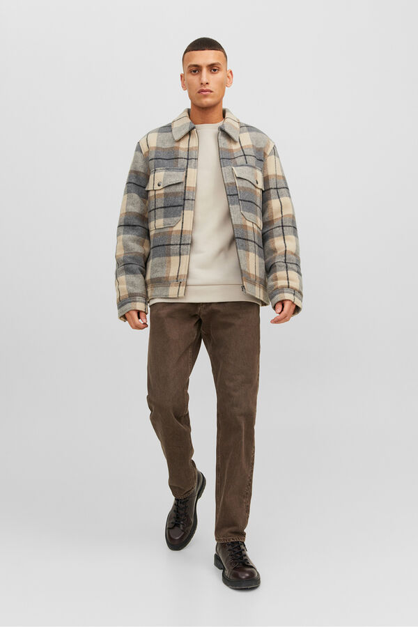 Jack & Jones Sudadera básica cuello redondo gris