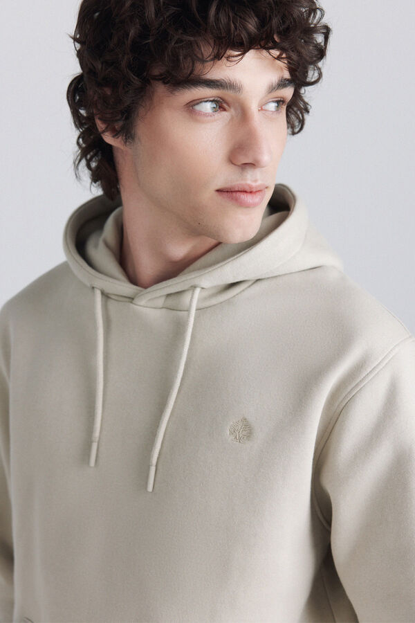Springfield Basic hooded sweatshirt nude