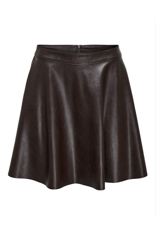 Only Short vegan leather skirt nude