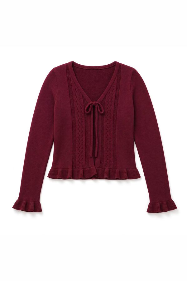 Springfield Thin ruffle cardigan red