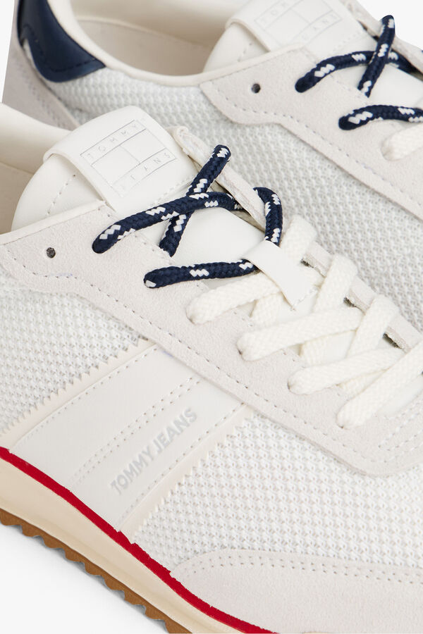 Tommy Jeans White Tommy Jeans sneaker with blue and red details bleu