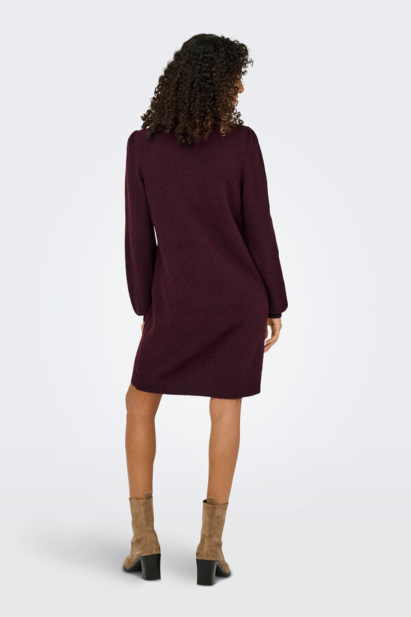 JDY Vestido corto punto rojo