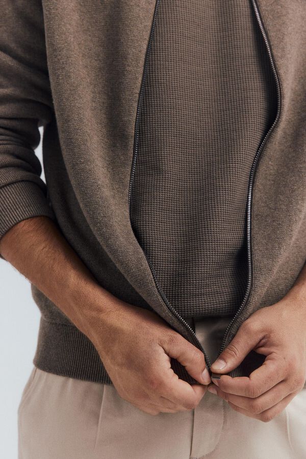 Springfield Milano zip fastening cardigan nude