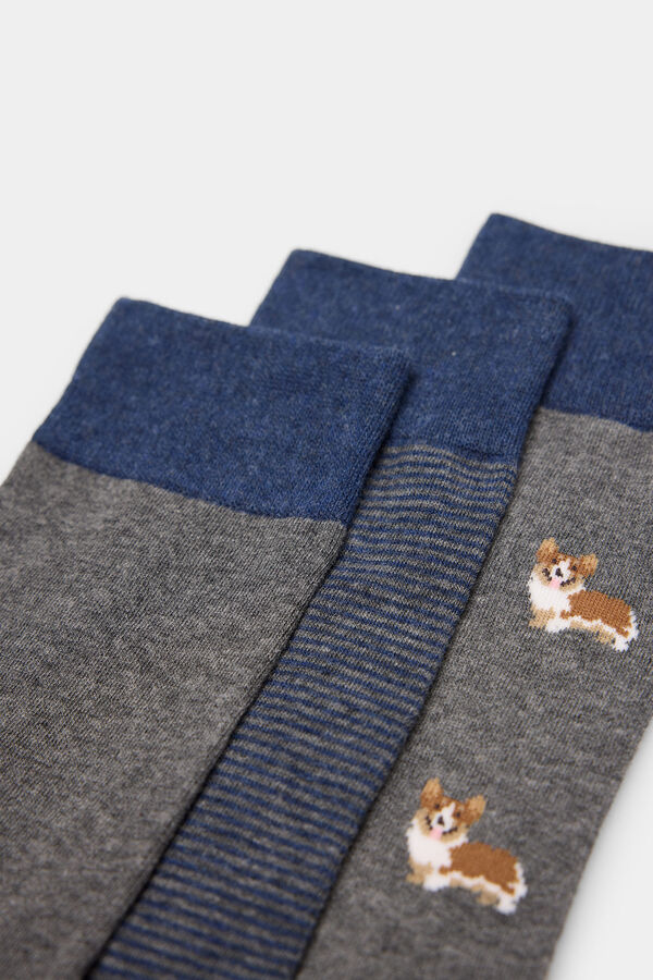 Springfield Lot de 3 chaussettes corgy gris