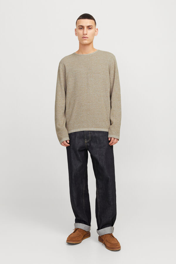 Jack & Jones Jersey-knit long sleeve loose jumper grey