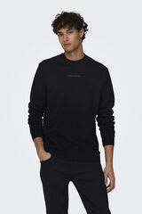 Springfield Sweatshirt básica decote redondo preto