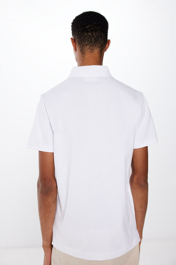 Springfield Poloshirt Piqué Slim Fit blanco