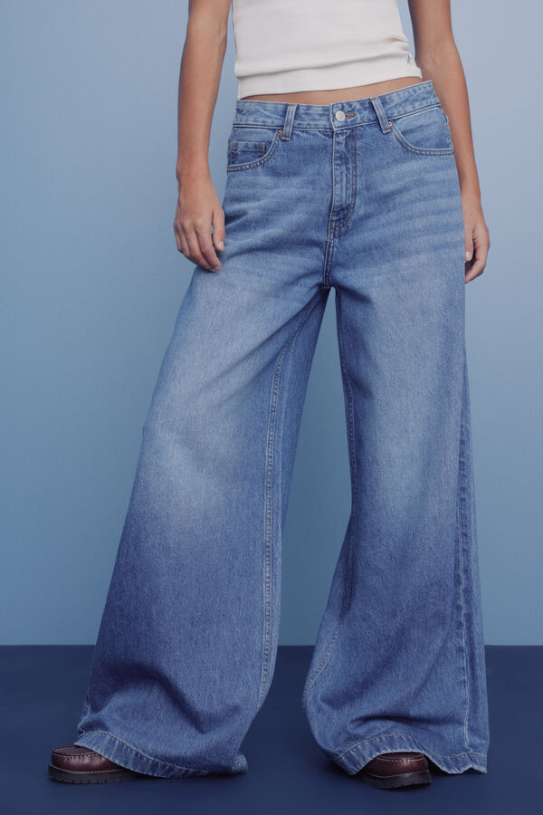 Springfield Super wide jeans blue
