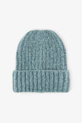 Pieces Structured jersey-knit beanie hat grey