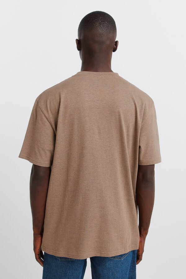 Springfield Viscose basic T-shirt nude