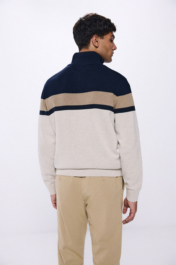 Springfield Color block zip fastening jersey tamnosiva