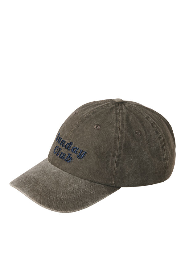 Jack & Jones Gorra de algod&oacute;n bordada gris