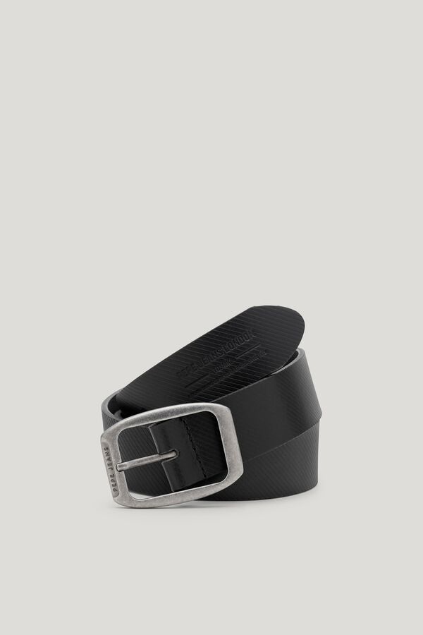 Pepe Jeans Cinto de pele texturizada preto