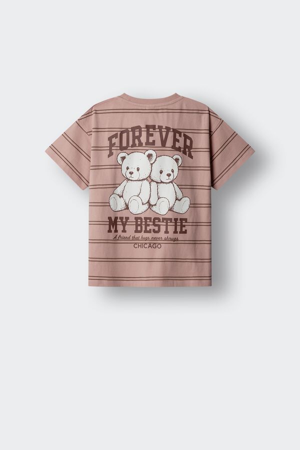 Springfield Kids Camiseta manga corta osos rayas ni&ntilde;a morado/lila