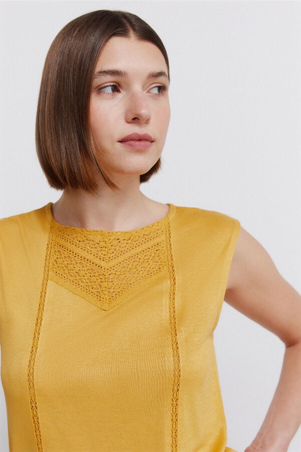 Springfield Crochet vest top printed