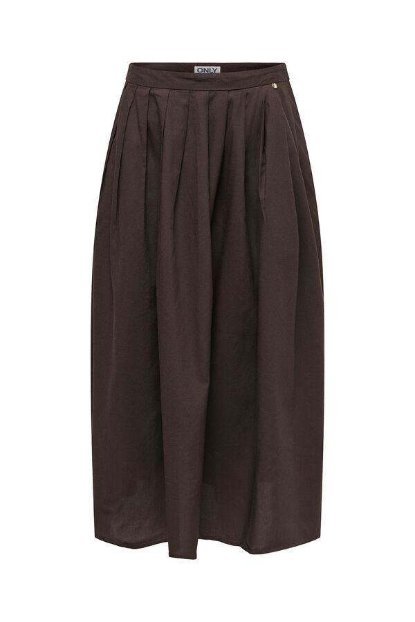 Only Pleated long skirt brown