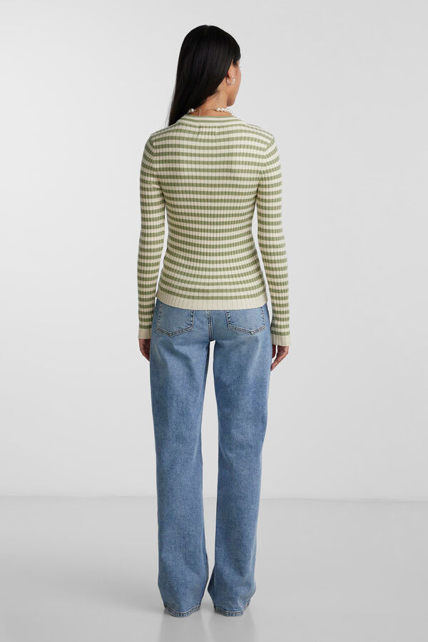 Springfield Basic jersey-knit jumper with ribbed construction and round neck. Long sleeves. green