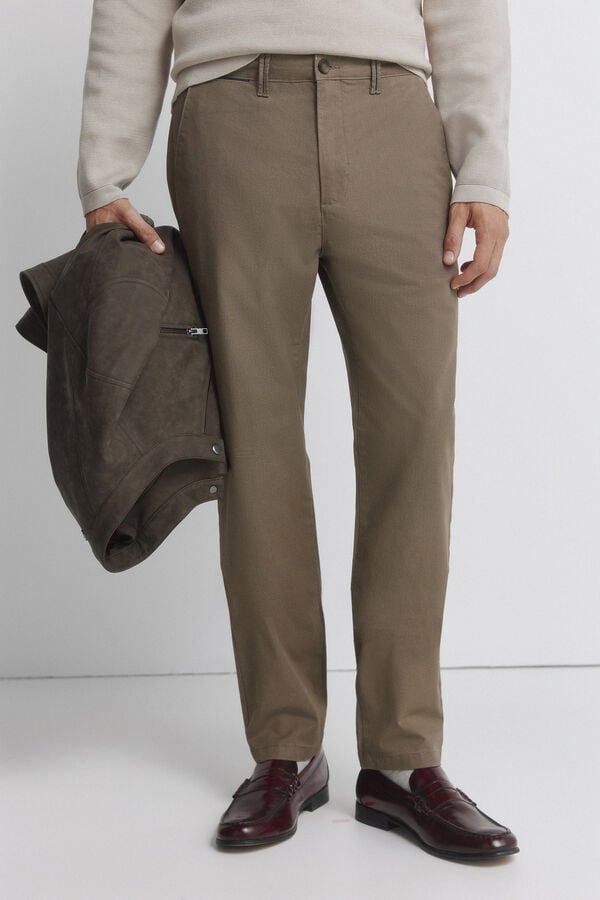 Springfield Cal&ccedil;as chino microestampado slim fit cru