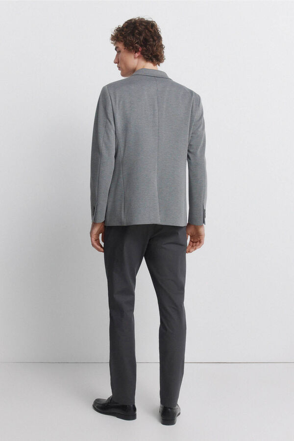 Springfield Micro-printed slim fit chinos grey