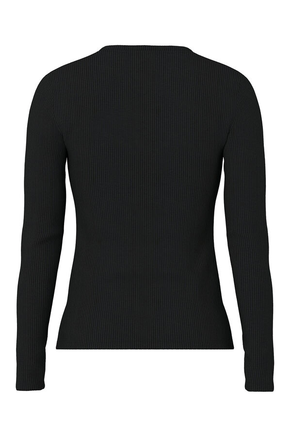 Pieces Striped long sleeve T-shirt black