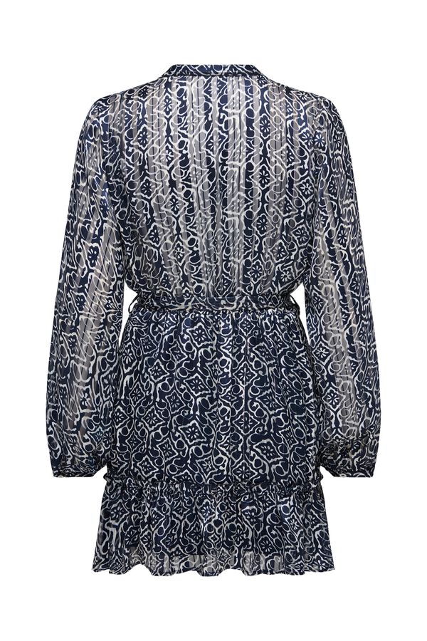 Only Short dress with lurex blue