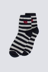 Springfield Long striped hearts sock grey