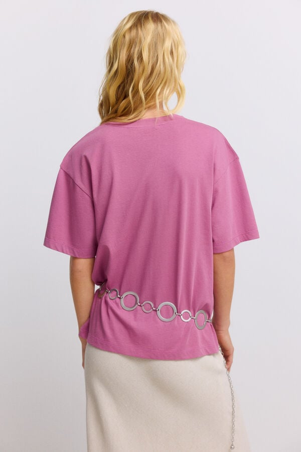 Springfield "chiringuito modo on" short sleeve T-shirt pink